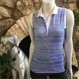 Nike Blue and White Sleeveless Golf/Tennis Tank Top size xs